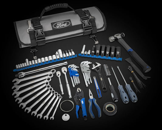 Licensed Ford 86 PIECE FORD BRAND TOOL ROLL- All tools specific for the Ford F-150, Ranger, and Maverick use. (FDOOO2)