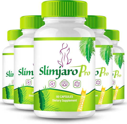 (5 Pack) Original Slimjaro Pro Advance Premium Formula, Natural Ingredients for Overall Health & Balanced Lifestyle | Pink Salt Jarrow Pro | 60 Capsules Each Bottle