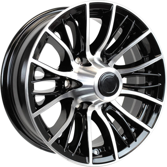 eCustomrim Aluminum Trailer Wheel 16X6 16" Evolution Black 6 Lug On 5.5" Center Rim
