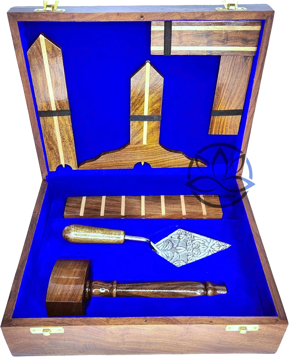 Wooden Plumb Square and Rule Masonic Toolset Handcrafted Wooden Masonic Working Tools Set by Lotus International