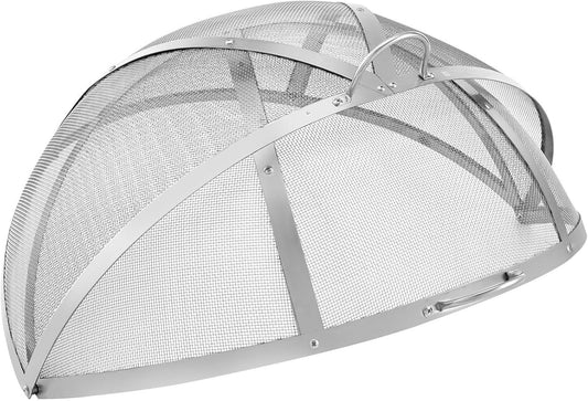 Firepit Spark Screen Lid,40" Diameter, Outdoor Firepit Ring Cover Round Accessories, Fire Pit Metal Cover,Easy-Opening Stainless Steel Fire Ring Covers compatible with Outdoor Patio Fire Pits Backyard