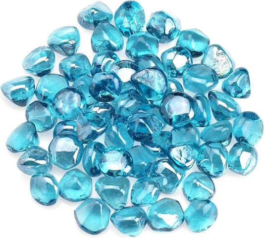 American Fireglass ZIR-PWDBLLST-20 Powder Blue Luster Zircon Fire Glass, 20 lb