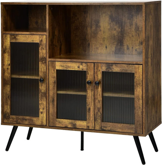 Buffet Sideboard Table Kitchen Storage Cupboard Hallway Entryway Console Table Ample Storage Space for Storing Tableware Small Appliance Packed Food Utensils Safe with Anti-Toppling Device