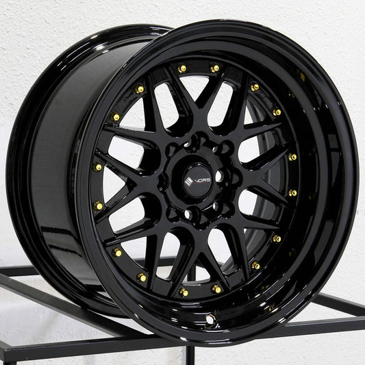 15x8 Vors VR7 4x100/4x114.3 0 Black Wheel Rim 73.1