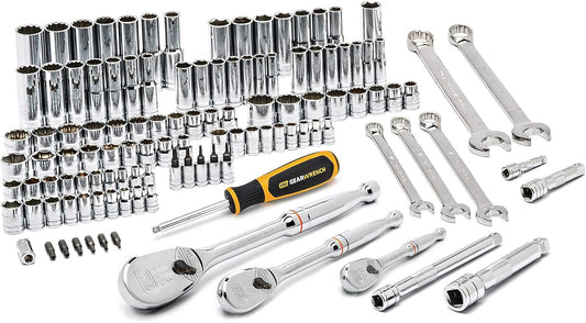 GEARWRENCH 118 Pc. 1/4", 3/8" & 1/2" Drive 6 & 12 Pt. Mechanics Tool Set, Standard & Deep, SAE/Metric - 83001D