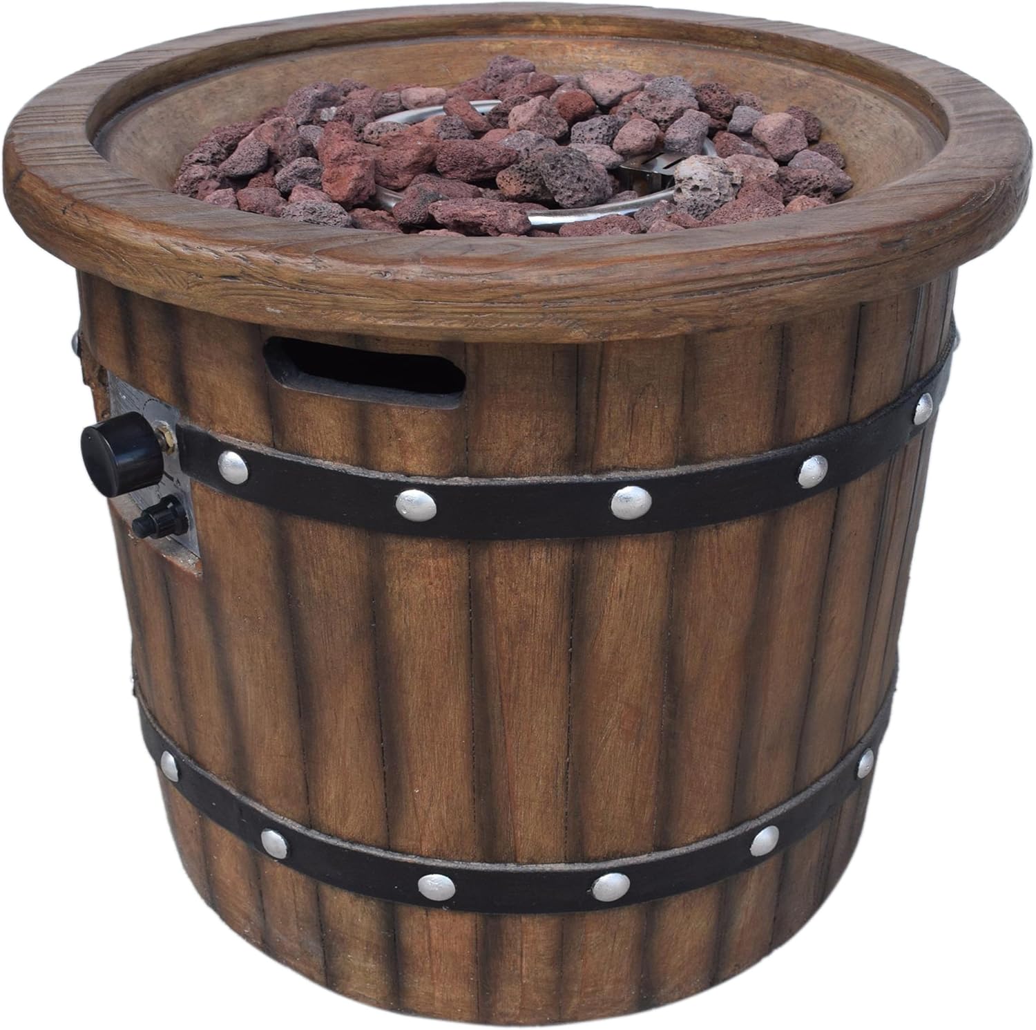 Christopher Knight Home Muriel Outdoor 25" Light-Weight Concrete Round Fire Pit 40K BTU, Dark Brown