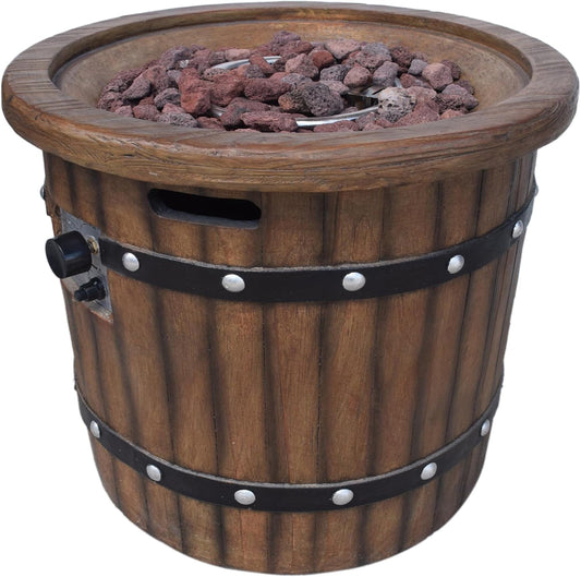 Christopher Knight Home Muriel Outdoor 25" Light-Weight Concrete Round Fire Pit 40K BTU, Dark Brown