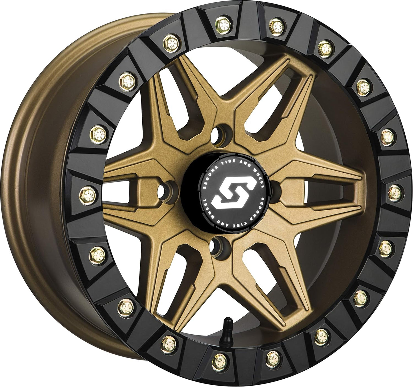 Sedona A72BZ-47056-43S Split Six Beadlock Wheel - 14x7-4+3 Offset - 4/156 12mm Tapered - Bronze