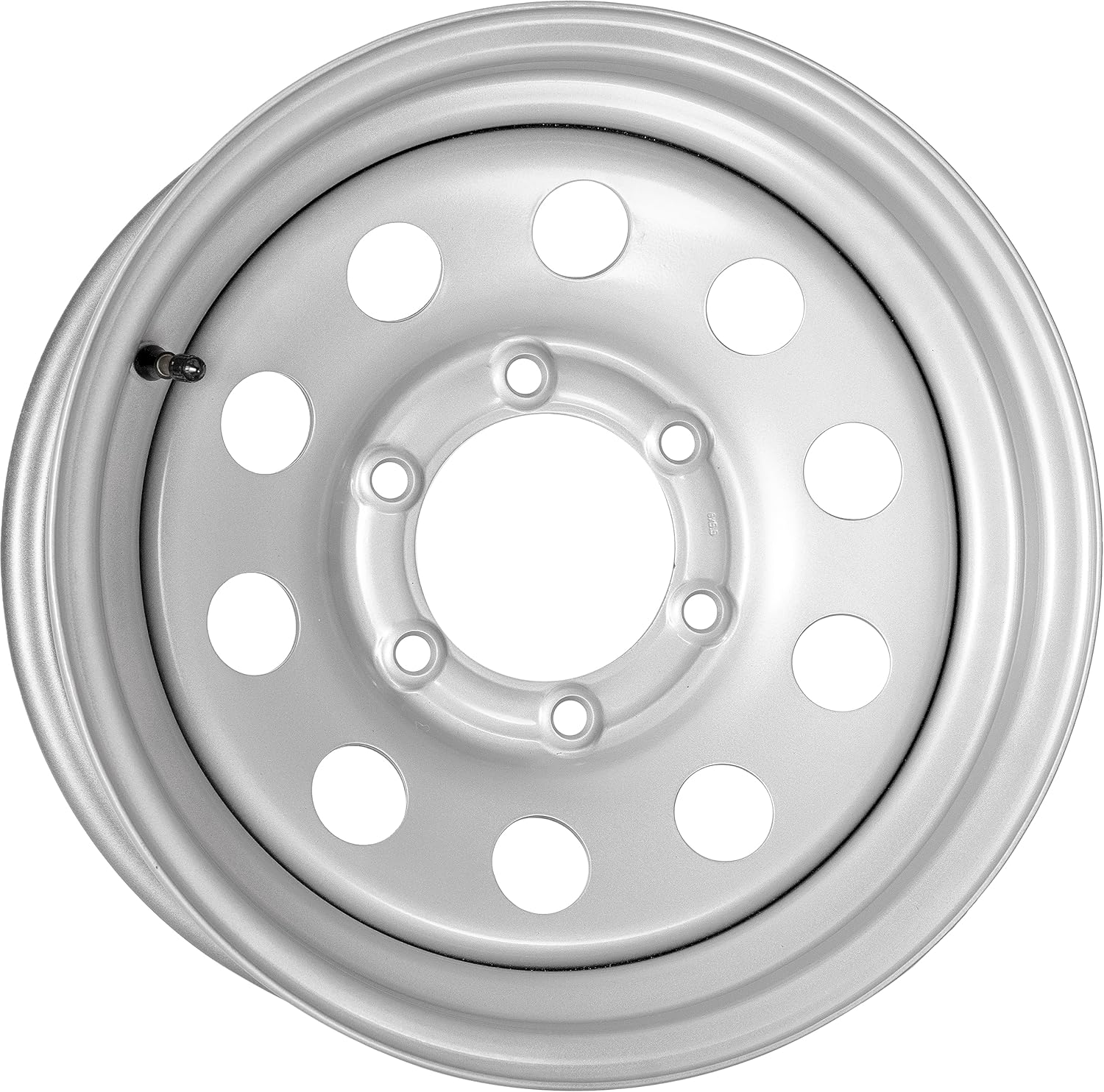 Silver Steel Trailer Wheel with Valve Stem - 15"x6" 6 on 5.5 4.25" CB Updated SKU : WS-15060655-SM-14777-BX