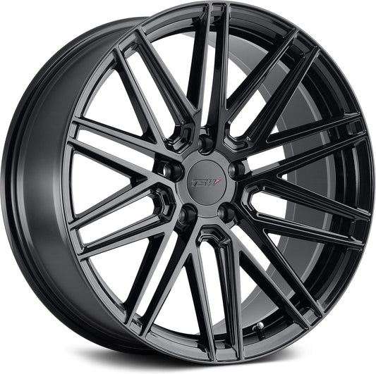 TSW Wheels Pescara Gloss Black Wheel with Aluminum (18 x 8.5 inches /5 x 112 mm, 42 mm Offset)