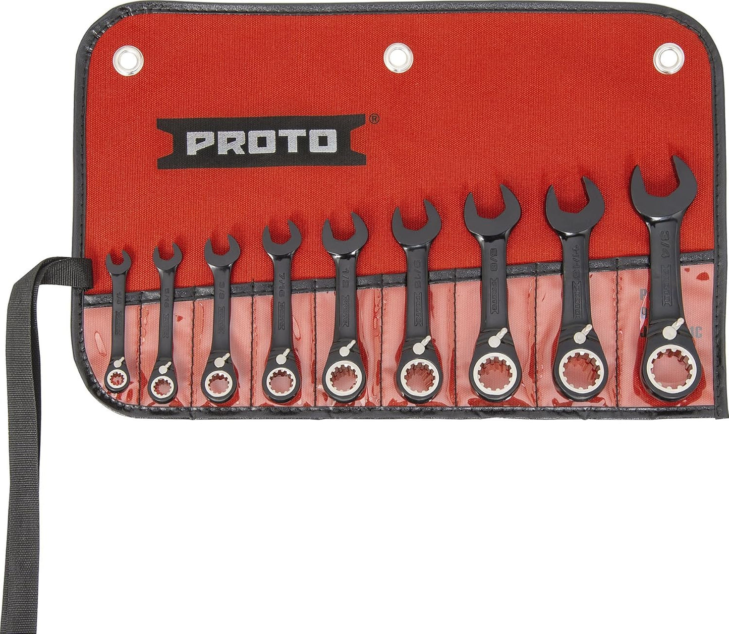 Stanley Proto Industrial JSCVS-9S Extra Short Black 9 Piece Reverse Ratchet Wrench Set