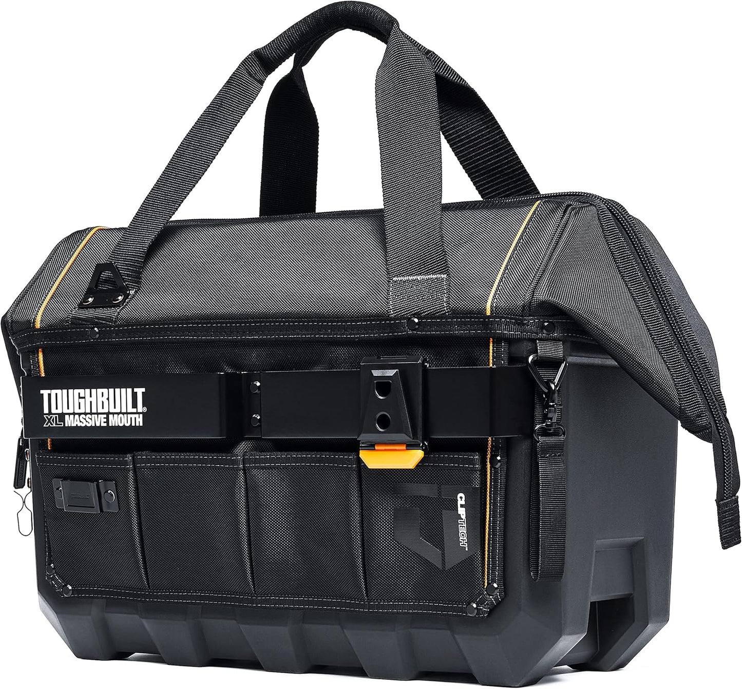 ToughBuilt - Massive Mouth 20" Tool Bag, Heavy-Duty Wide-Opening Tool Bag with Hard Body Construction, Reinforced Handles, Shoulder Strap, and 38 Pockets