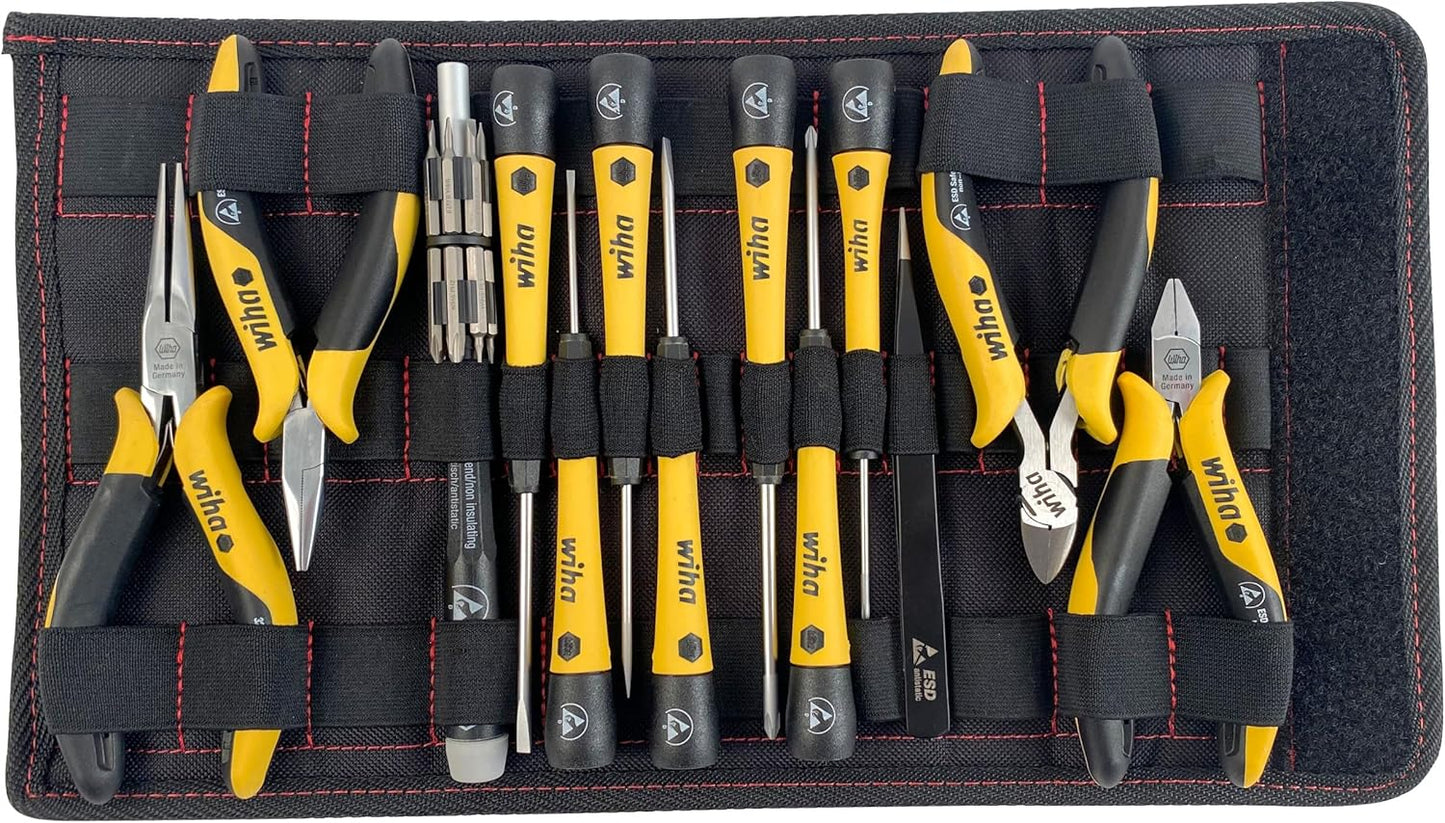 26 Piece Screwdrivers Pliers and Bits Set with Velcro Pouch