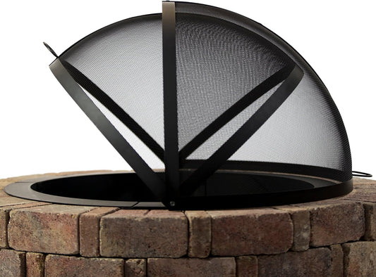 Hampton's Buzaar 36 Inch Fire Pit Easy Access Spark Screen