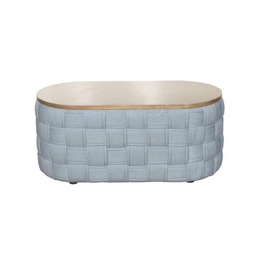 Acme Furniture Saree Coffee Table, Light Teal Chenille