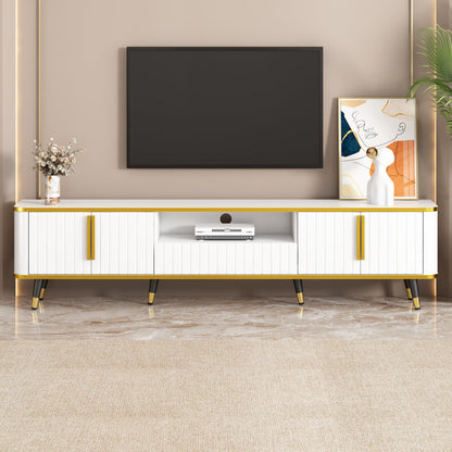 Aukfa Modern TV Stands for TVs Up to 85",Entertainment Centerfor Living Room, White