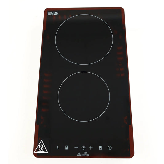 Drop In Dual Burner Cooktop with Glass Surface & 9 Power Levels