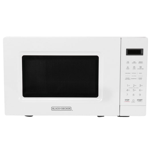 BLACK+DECKER 0.7 cu ft Countertop Microwave Oven in White