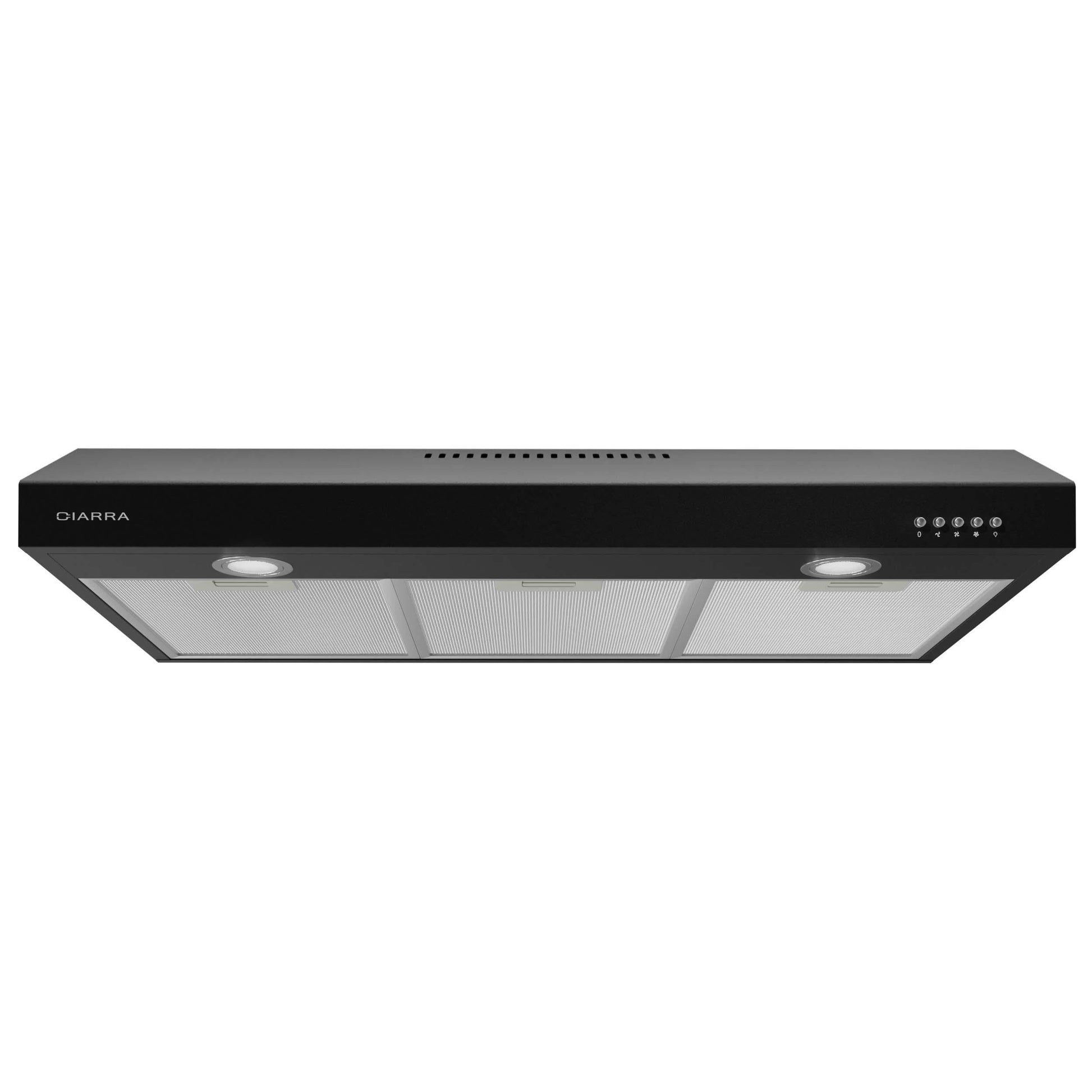 CIARRA Black Range Hood 30 inch Under Cabinet with Ductless Ducted Convertible Slim Kitchen Hood CAB90575