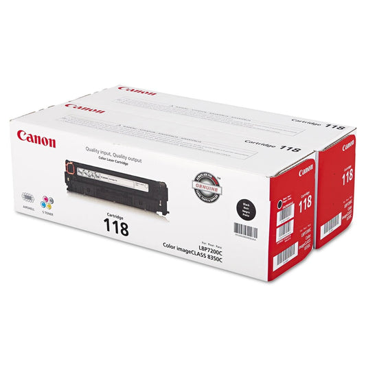 Canon Compatible CRG-118BK Black Toner Cartridge (2/PK-3400 Page Yield) (2662B004AA)