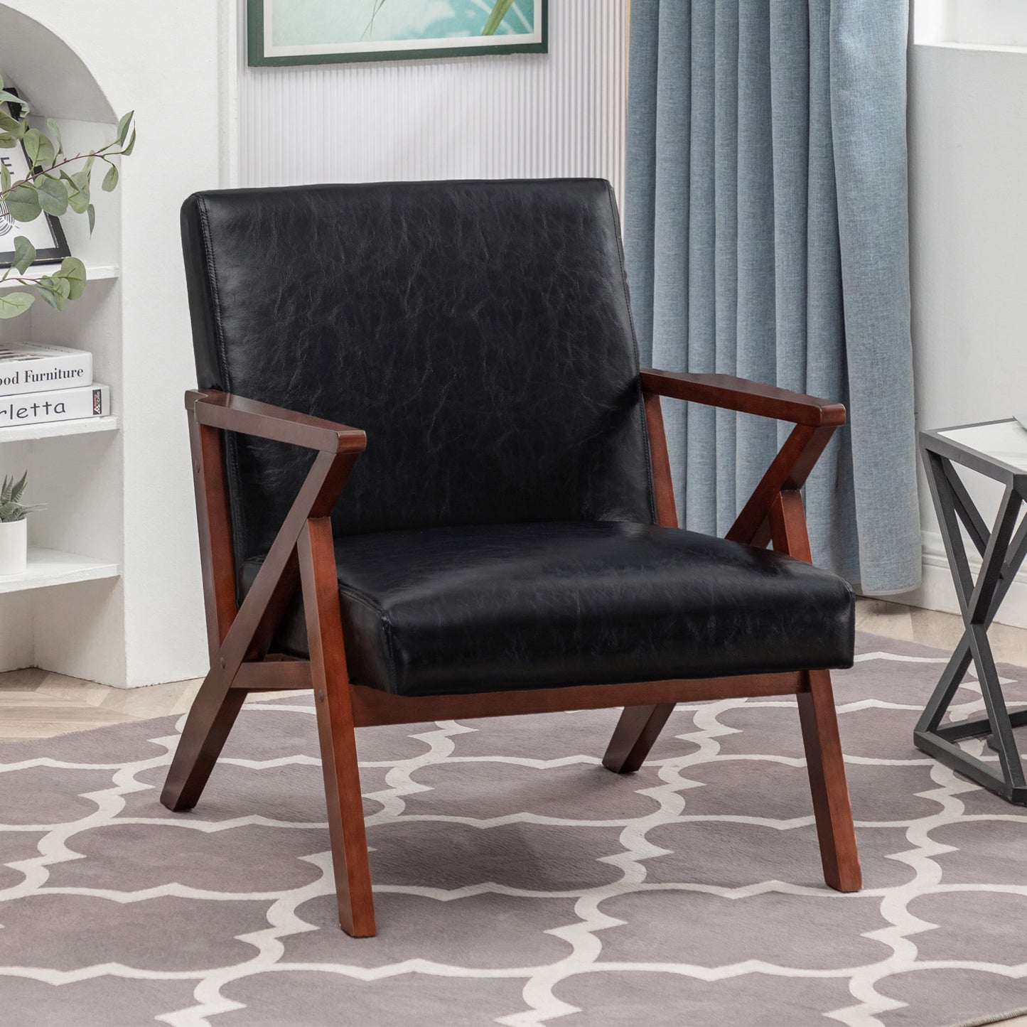 Convenience Concepts Take a Seat Cliff Accent Chair, Dark Gray Fabric & Espresso Frame