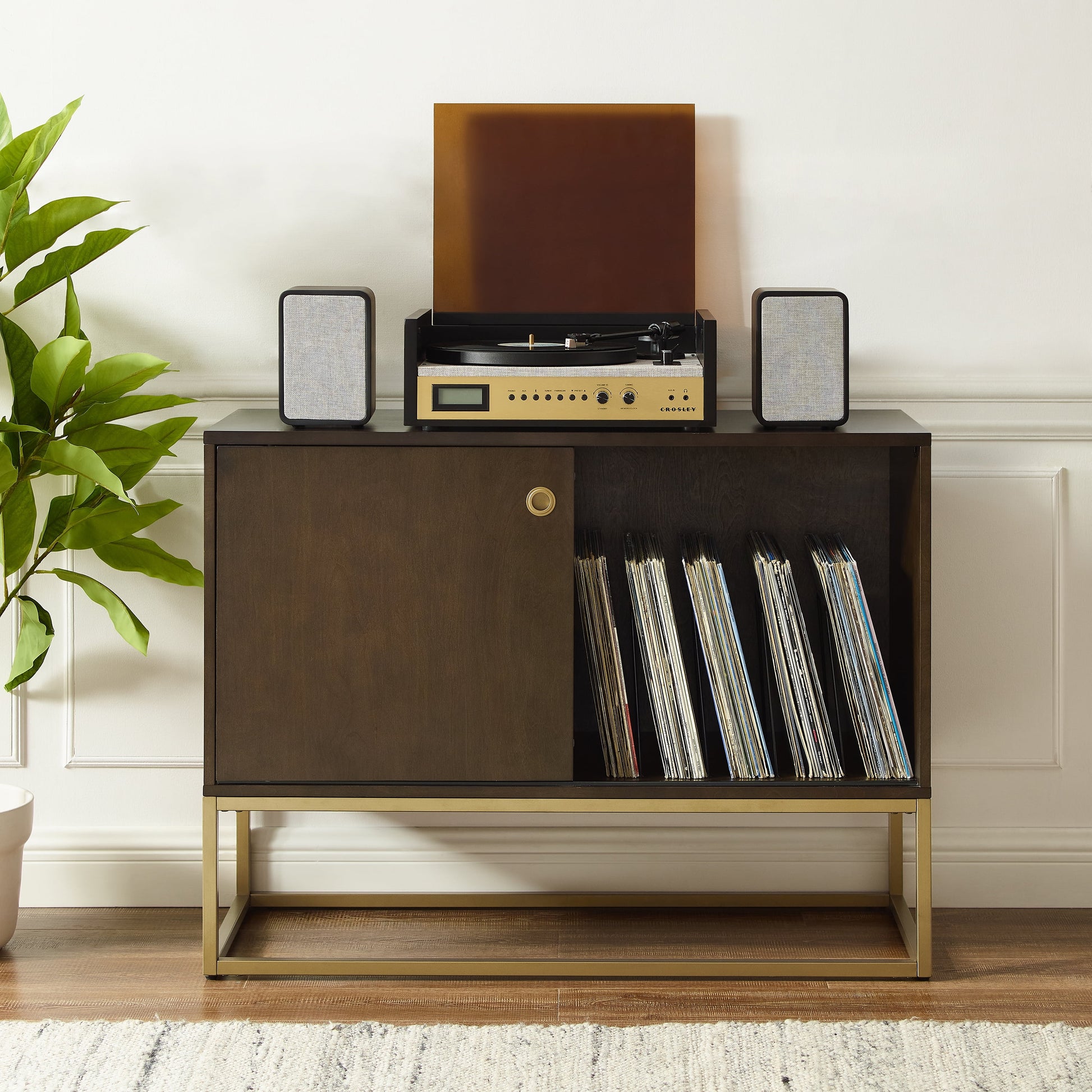 Crosley Furniture Byron Vinyl Record Storage Media Console