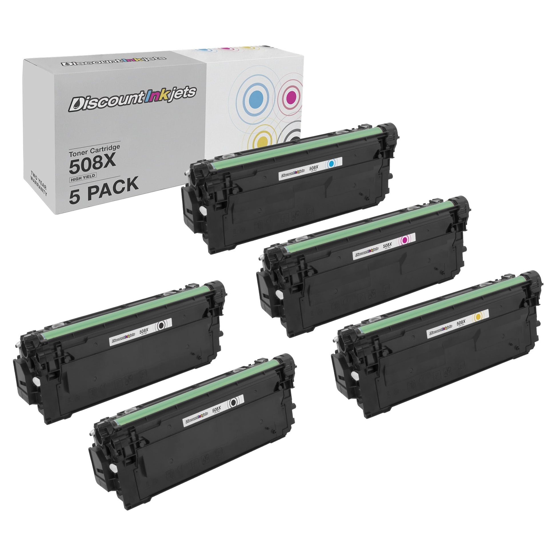 DI 5pk Toner Cartridge Replacement for HP 508X High Yield 2 B, 1 C, M, Y Compatible with HP Color LaserJet Color LaserJet Enterprise Enterprise LaserJet LaserJet Enterprise: M533X, M552dn, M553dh
