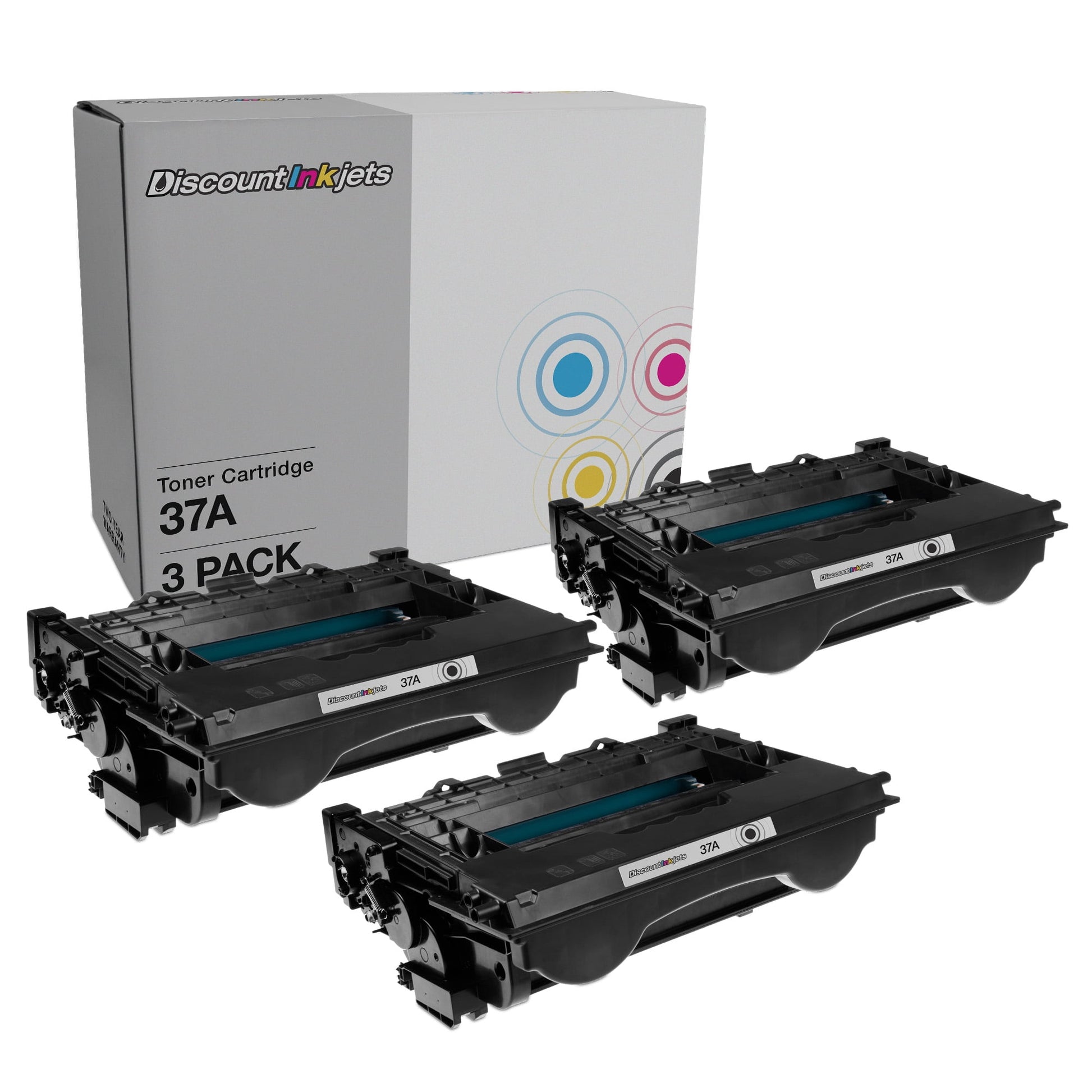 DI Compatible Toner Cartridge Replacement for HP 37A CF237A (Black, 3-Pack) Compatible with HP M632z, M607n, M608n, M608x, M609dh, M609x,M631z, M632fht, M632h