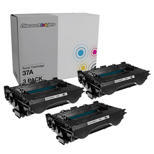 DI Compatible Toner Cartridge Replacement for HP 37A CF237A (Black, 3-Pack) Compatible with HP M632z, M607n, M608n, M608x, M609dh, M609x,M631z, M632fht, M632h