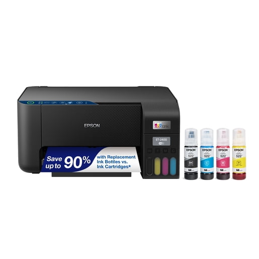 Epson EcoTank ET-2400 Wireless Color All-in-One Cartridge-Free Supertank Printer with Scan and Copy