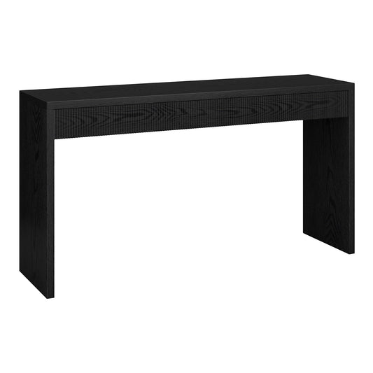 Evelyn&Zoe Lawrence 55" Wide Rectangular Console Table, Black Grain