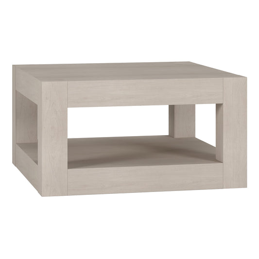 Evelyn&Zoe Minimalist Easy Assembly MDF Coffee Table, Alder White