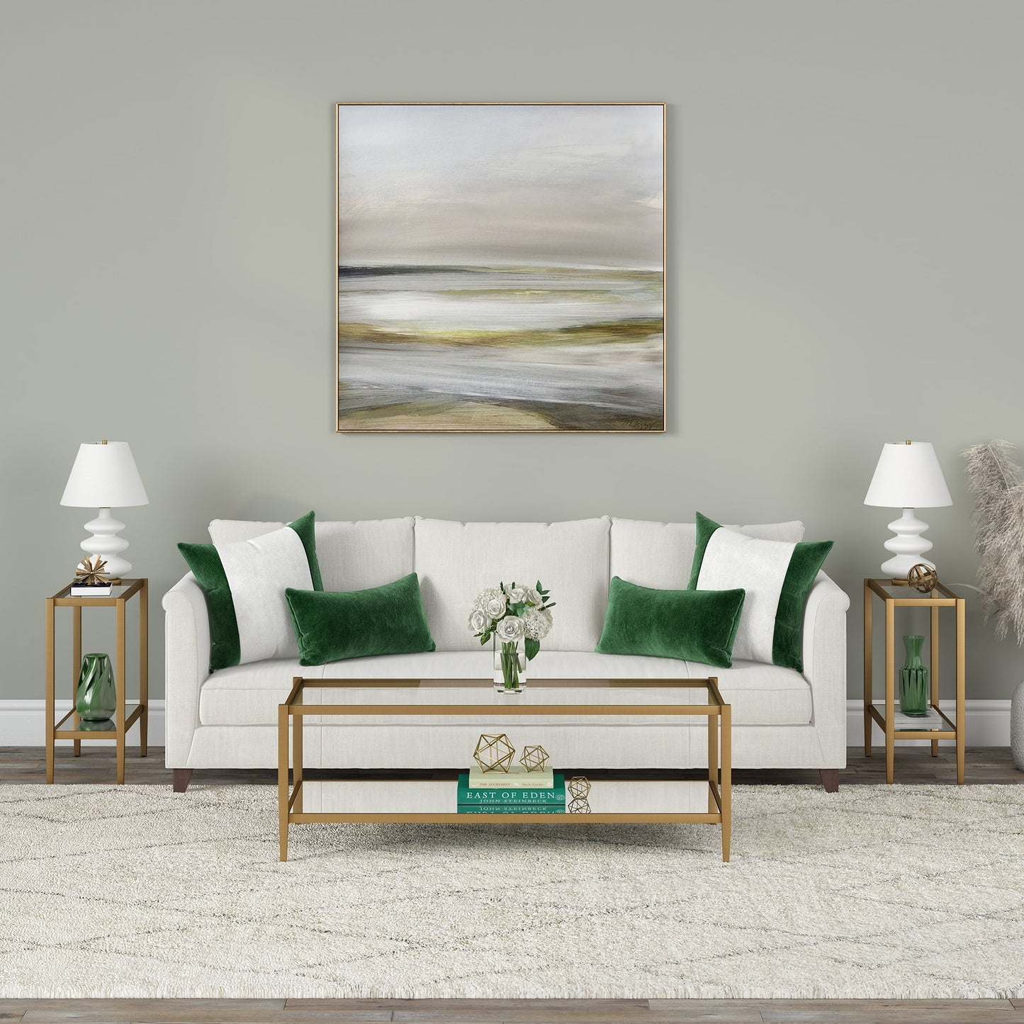 Evelyn&Zoe Rectangular Metal and Glass Side Table, Glass