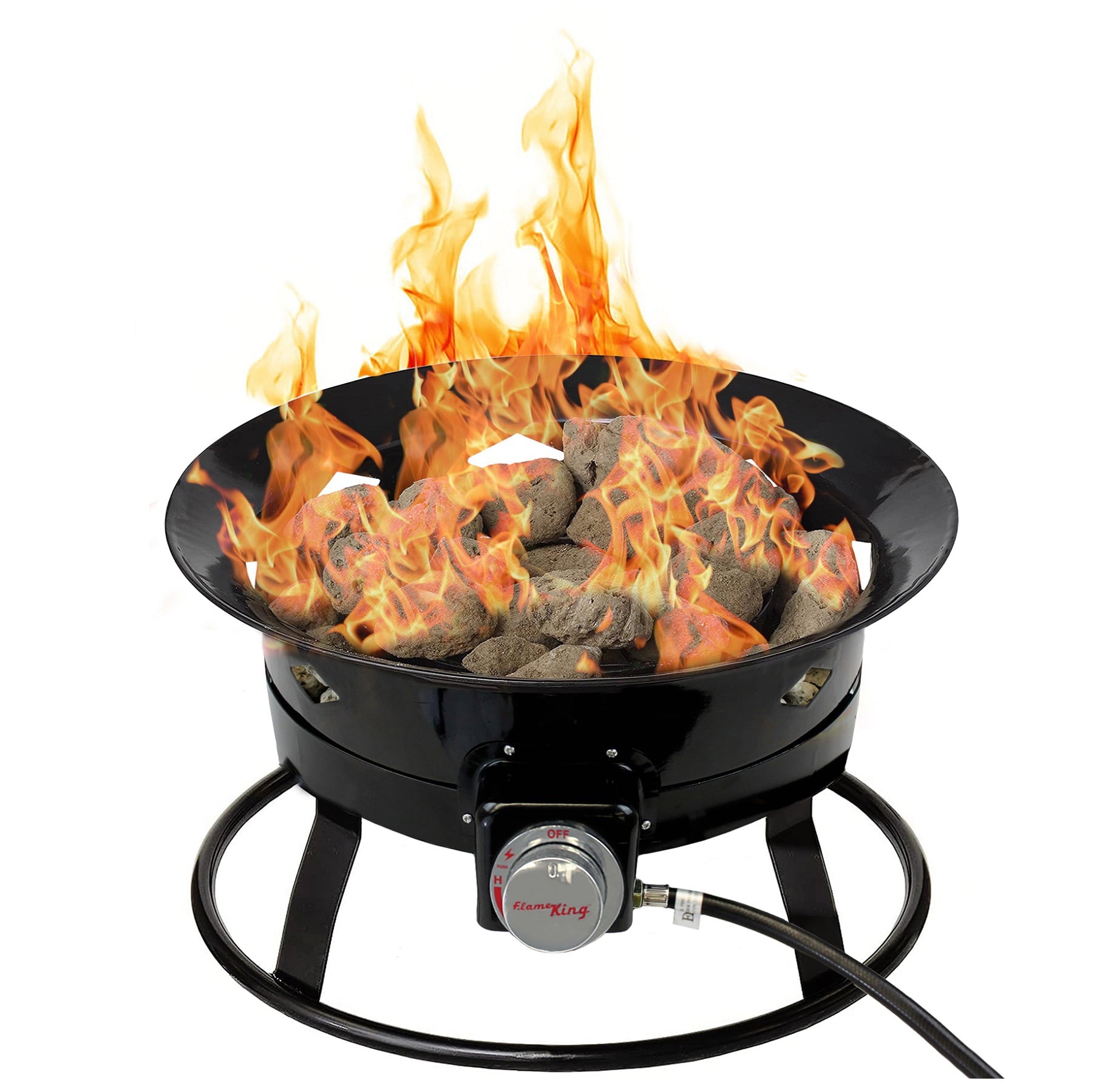 Flame King 19-inch Portable Smokeless Propane Fire Pit with Self-Igniter, 58,000 BTU