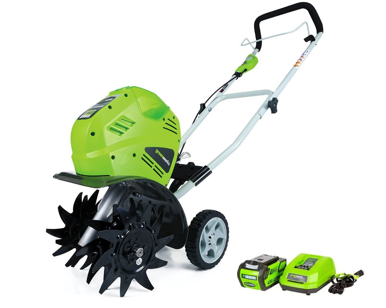 Greenworks 40V 10" Cordless Cultivator/Tiller with 4.0Ah Battery & Charger 27062