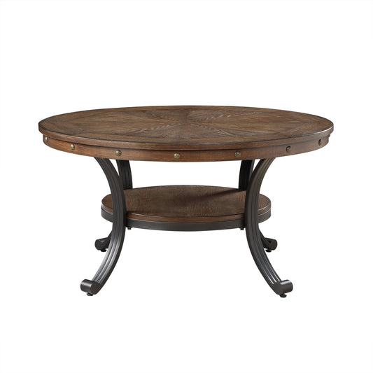 Holloway 36" Round Cocktail Table, Rustic Umber