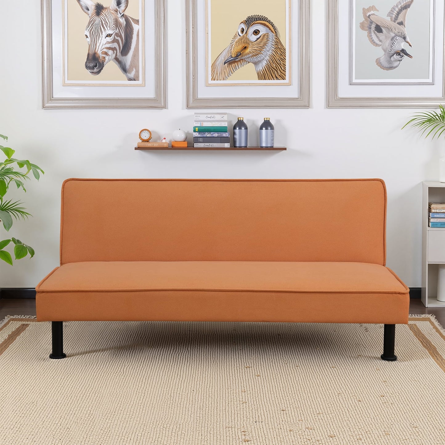 MAYEERTY Orange Calico Room Sofabed