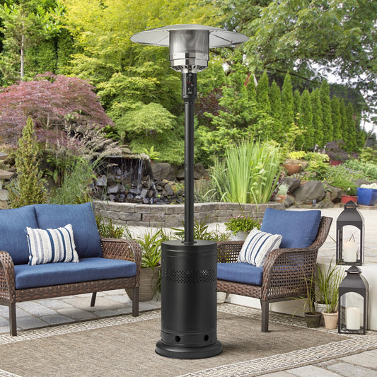 Mainstays 48,000 BTU Freestanding Metal Propane Patio Heater, Black