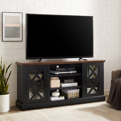 Mainstays Farmhouse TV Stand for TVs up to 70", off-White/Walnut