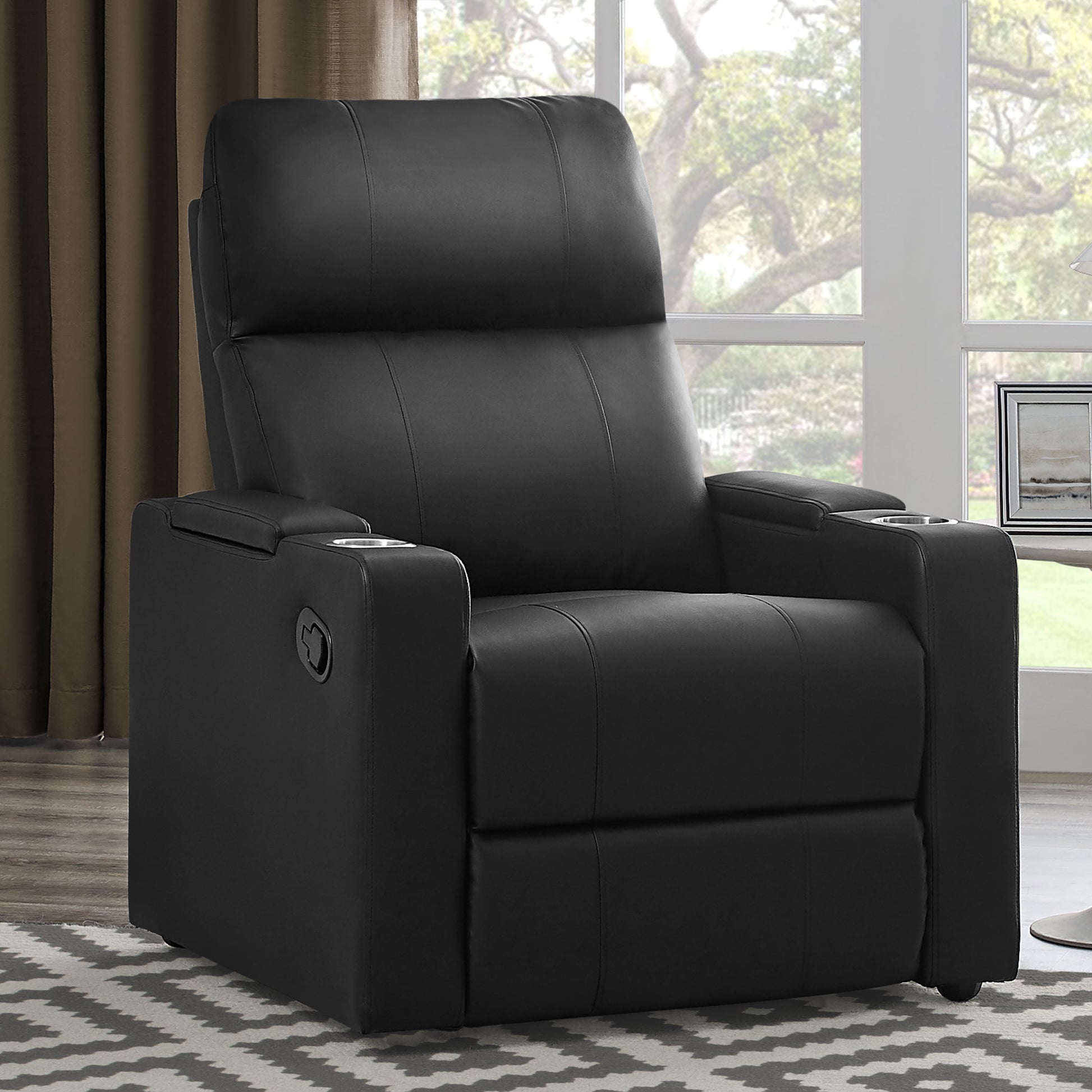 Mainstays Home Theater Recliner with USB charging ports, Faux Leather, Multiple Finishes