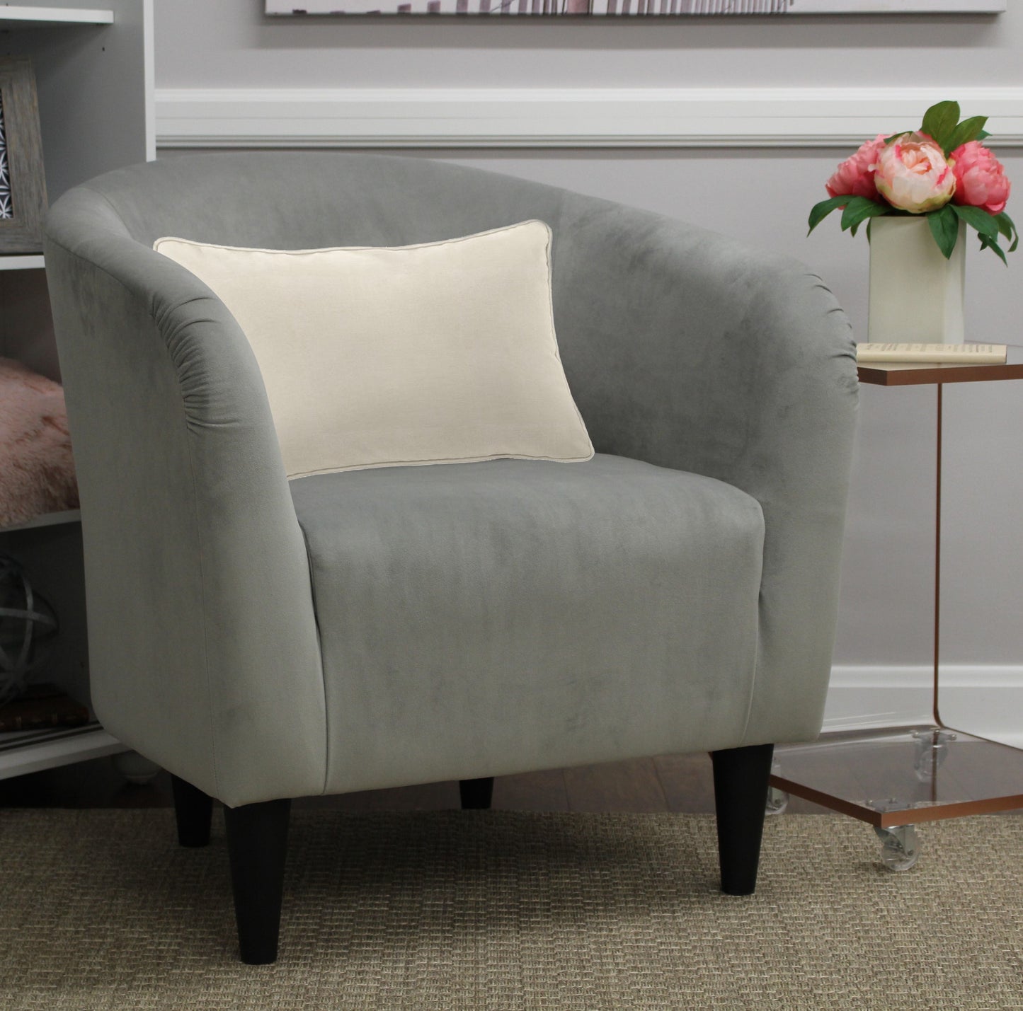 Mainstays Microfiber Tub Accent Chair, Dove Gray