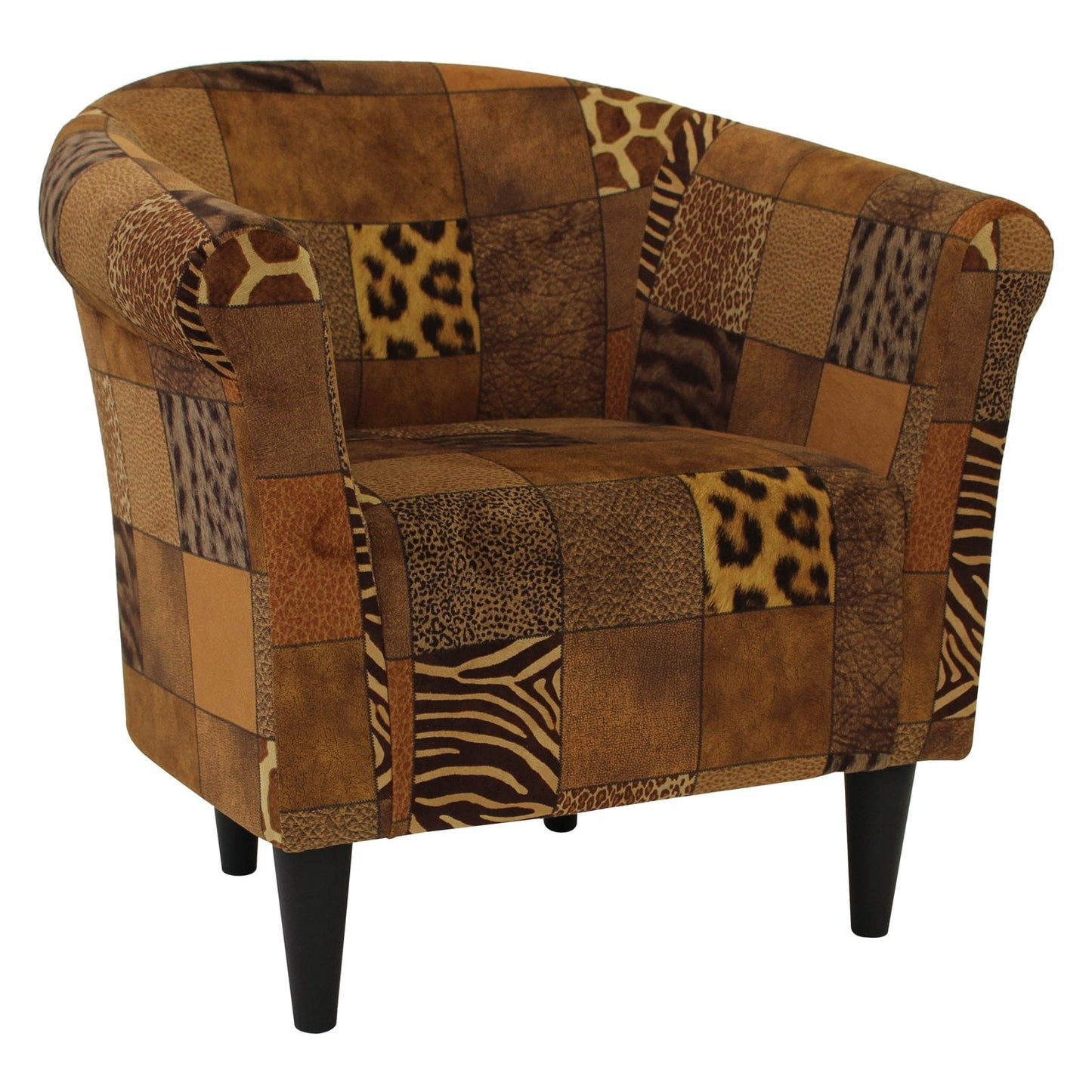 Newport Club Chair - Safari Patchwork Print