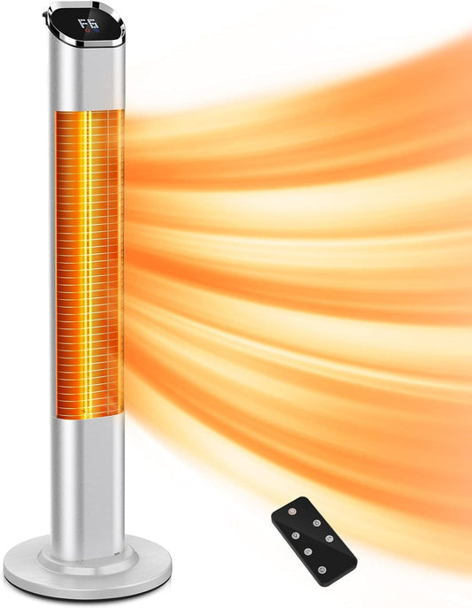 Nordic Hygge Electric Infrared Patio Heater with 9 Level Temperature, Remote Control, 24H Timer