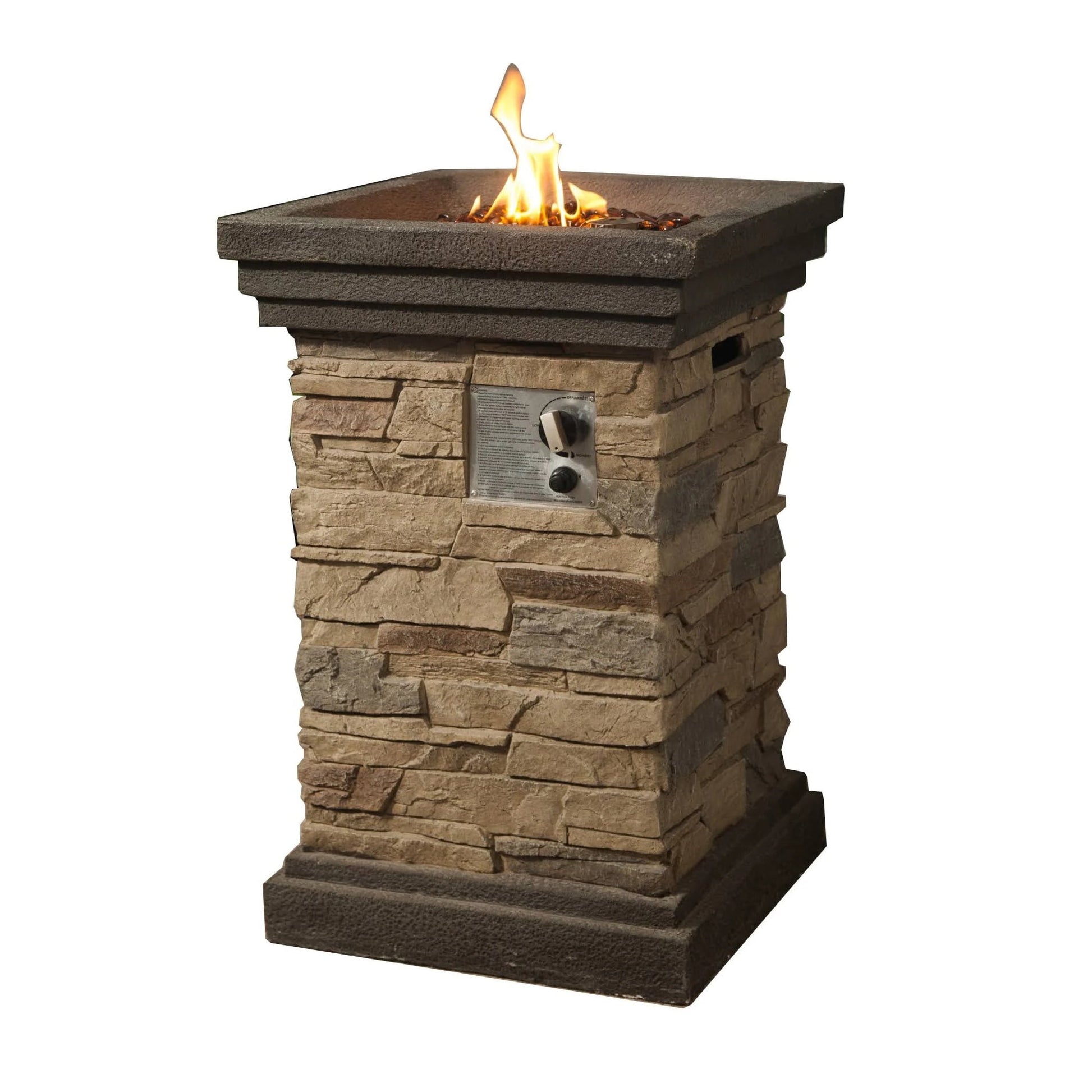 Northlight 29.25" Classic Stone Column Style Gas Fire Pit
