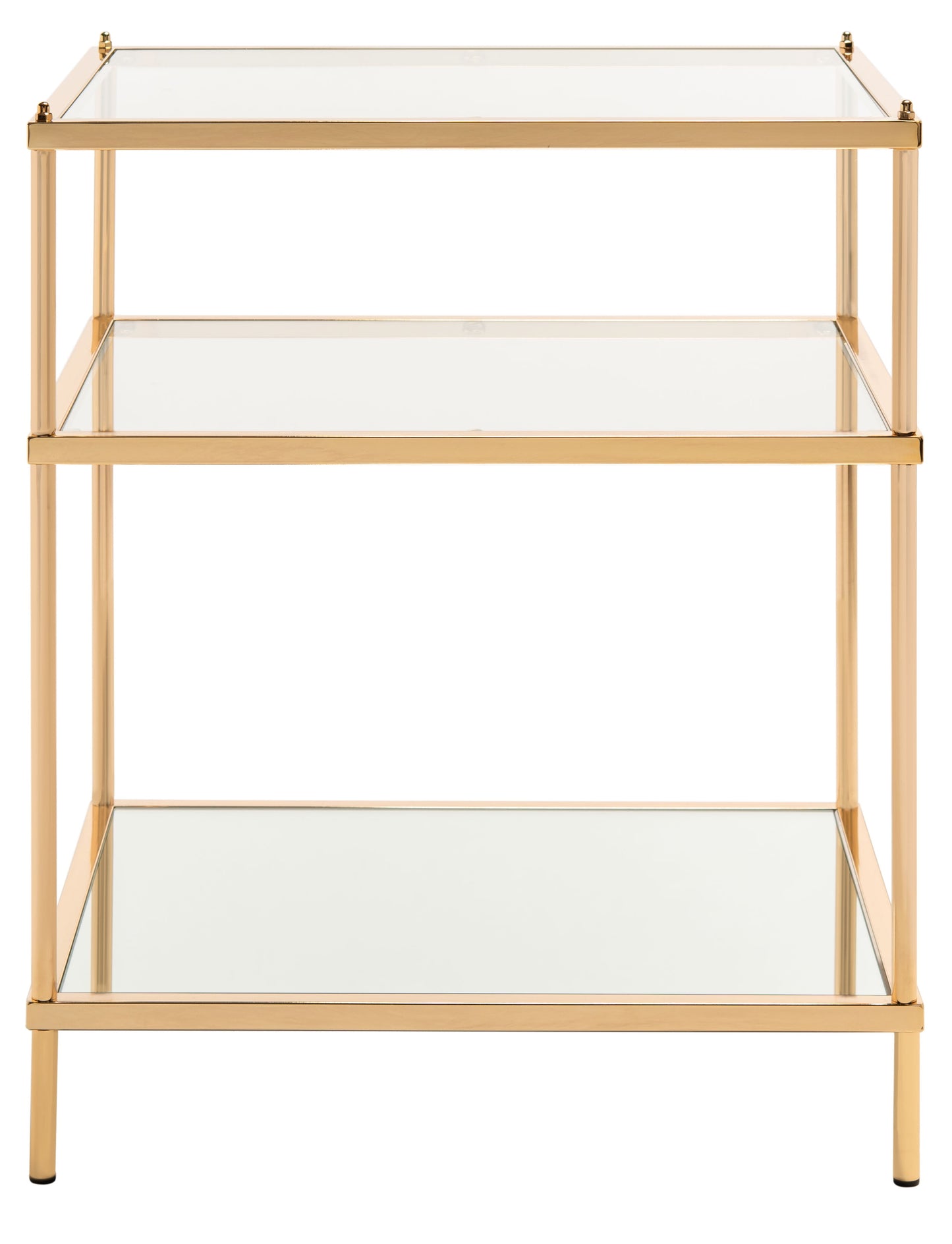 SAFAVIEH Noelia Modern Style Gold Rectangle Glass End Table (22 in. W x 18 in. D x 26.5 in. H)