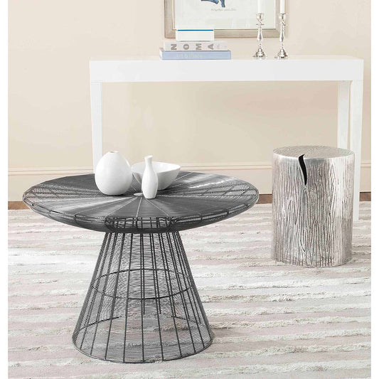SAFAVIEH Reginald Solid Metal Wire Mesh Coffee Table, Grey