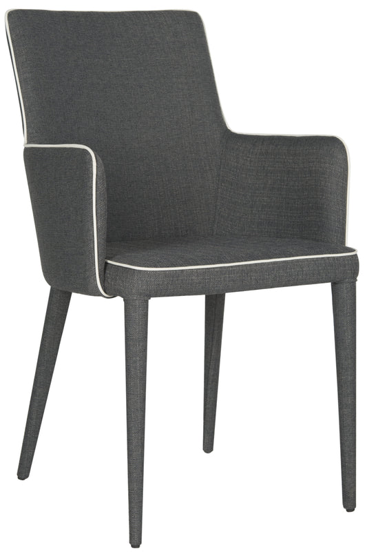 SAFAVIEH Summerset Modern Upholstered Arm Chair, Grey/White