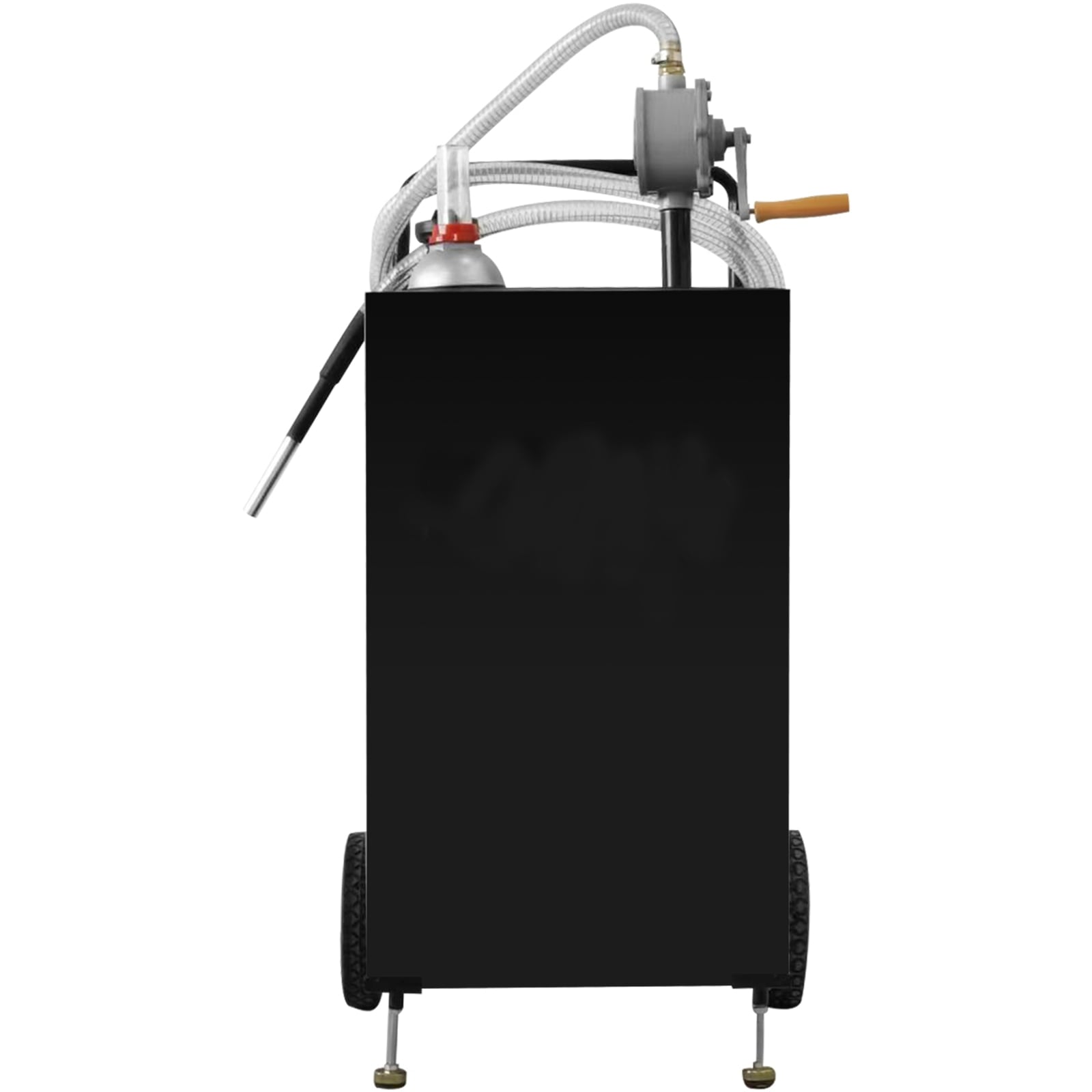SKYSHALO 30 Gallon Gas Caddy, Black,Fuel Storage Tank with Wheels, Portable Fuel Caddy with Manuel Transfer Pump, Gasoline Diesel Fuel Container For Cars, Lawn Mowers
