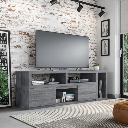 Techni Mobili Modern TV Stand Console for TV's up to 65" made with Engineered Wood , Grey Finish RTA-7050-GRY