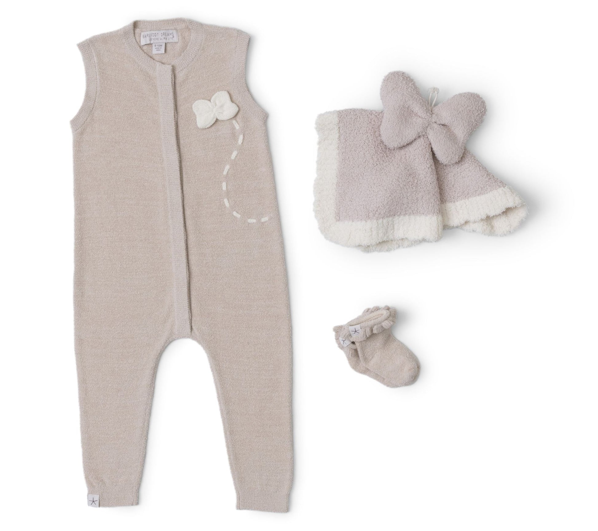 Barefoot Dreams CozyChic Ultra Lite Baby Butterfly Onesie Set